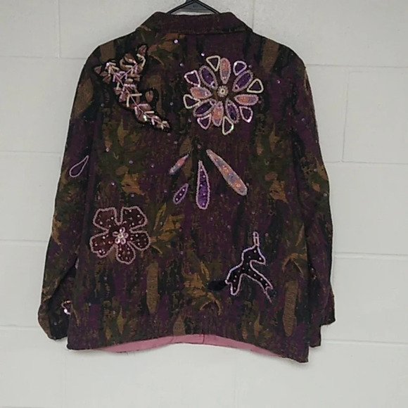 JULIA KIM Elevated boho. Art to wear appliqued, beaded, tapestry, boxy jacket. - Picture 2 of 8